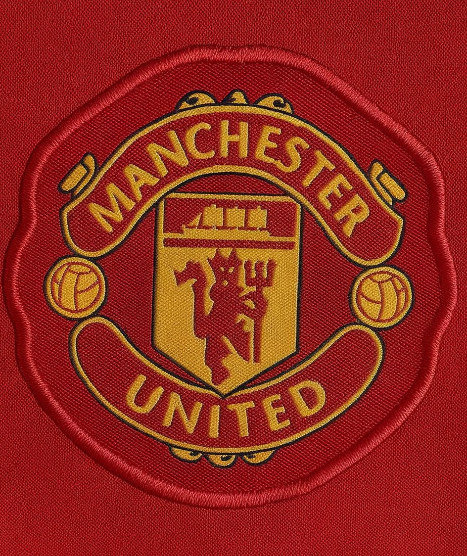 Manchester United 2010/11 home shirt — club crest close-up
