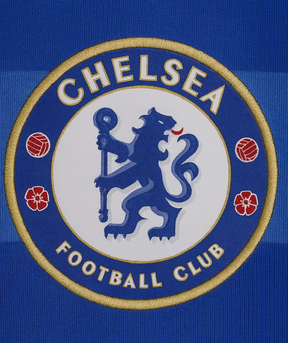 Chelsea 2011/12 home shirt — club crest close-up