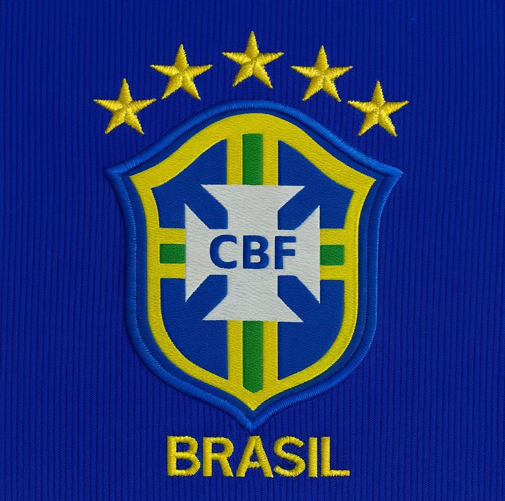 Brazil 2004 blue shirt — club crest close-up