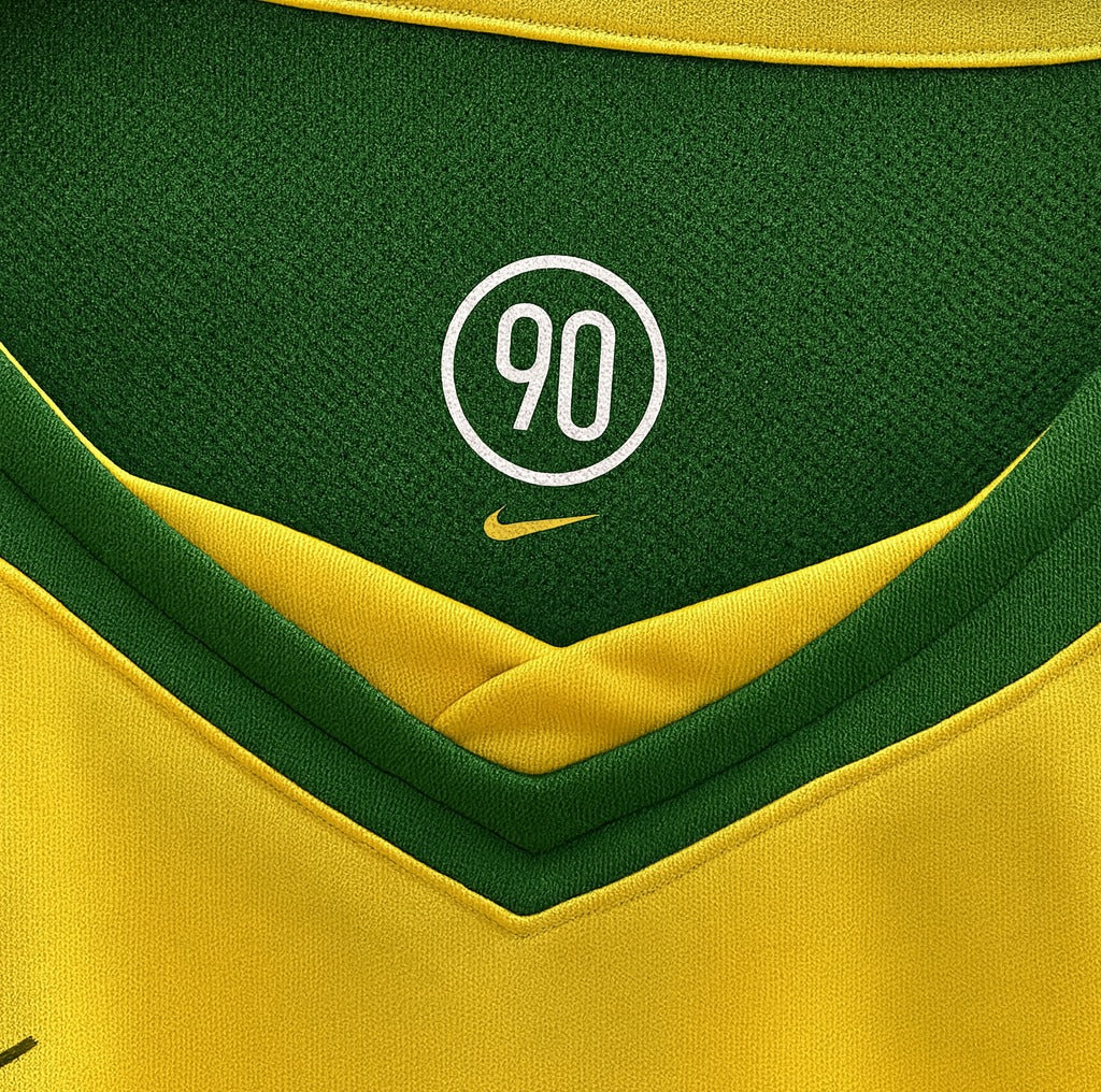 Brazil 2004 home shirt — collar close-up