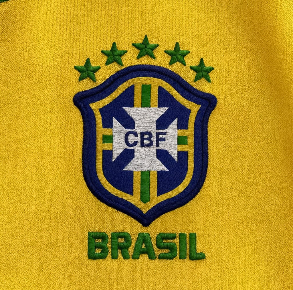 Brazil 2004 home shirt — club crest close-up