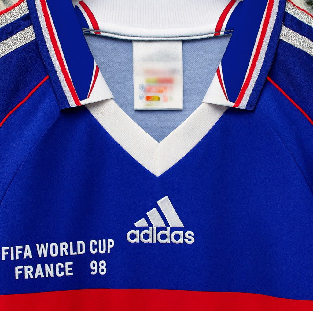 France 1998 home shirt — collar close-up