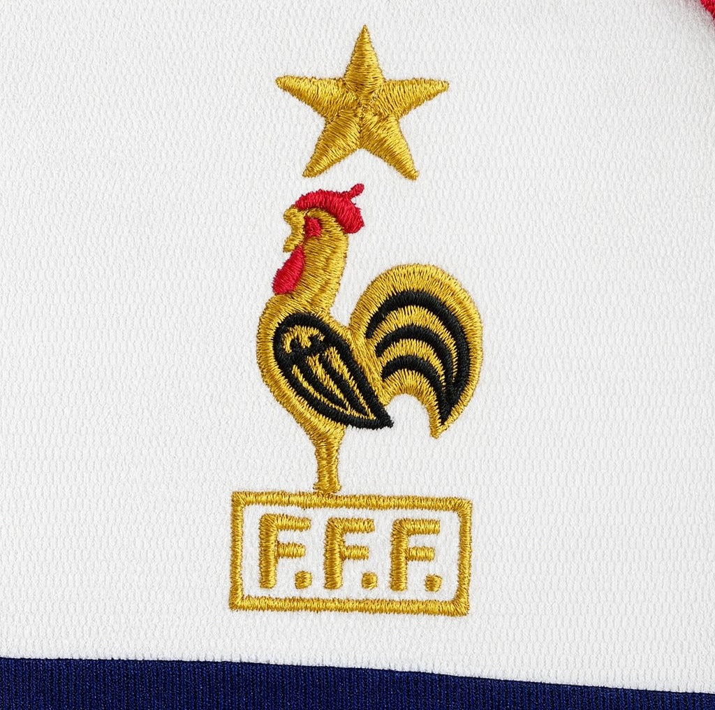 France 1998 away shirt — club crest close-up