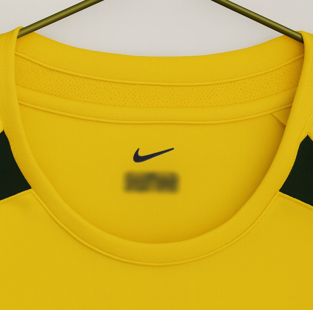 Brazil 2002 home shirt — collar close-up