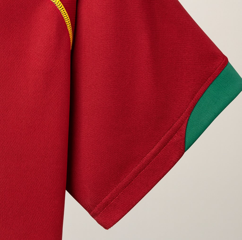 Portugal 2006 home shirt — sleeve and cuff close-up