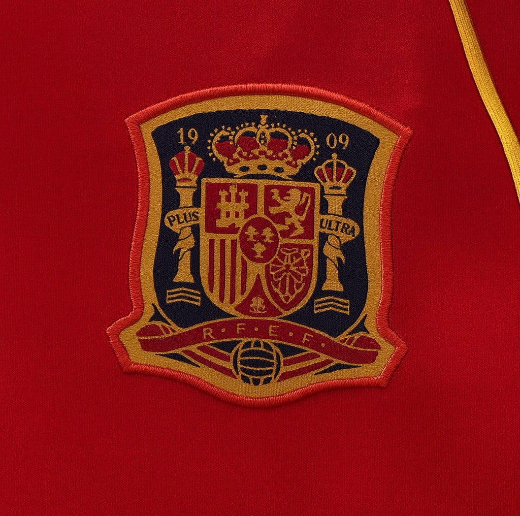 Spain 2008 home shirt — federation crest close-up