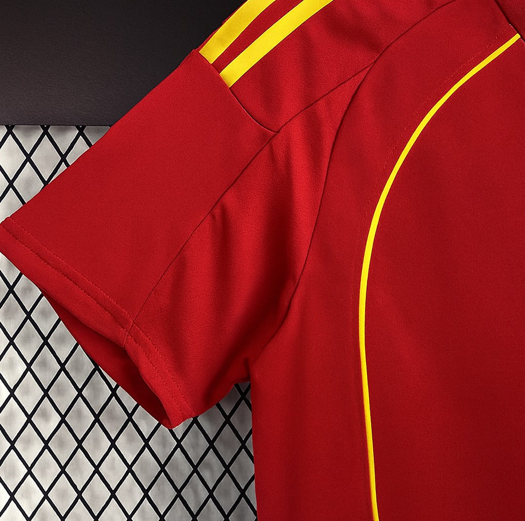 Spain 2008 home shirt — sleeve close-up