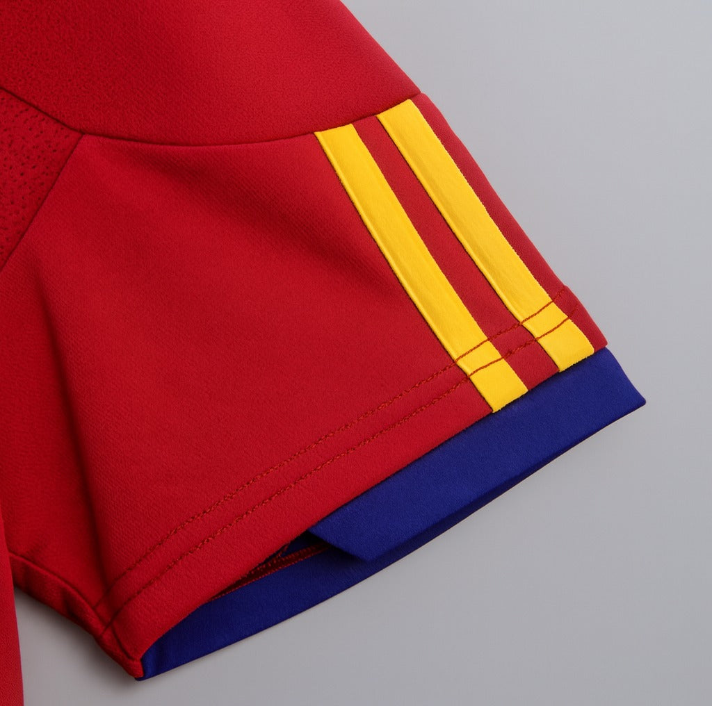 Spain 2010 home shirt — sleeve close-up