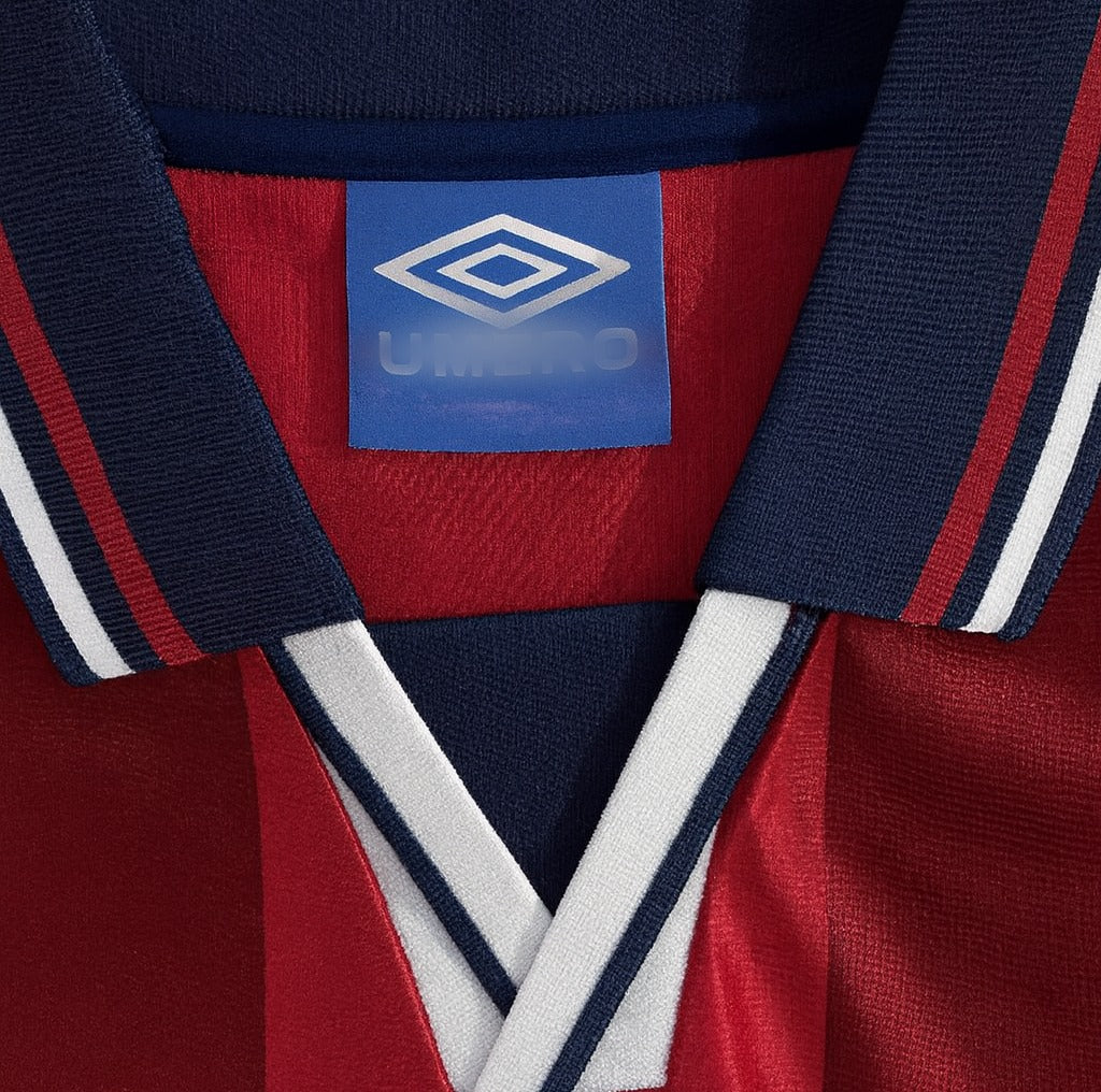 England 1998 away shirt — collar close-up