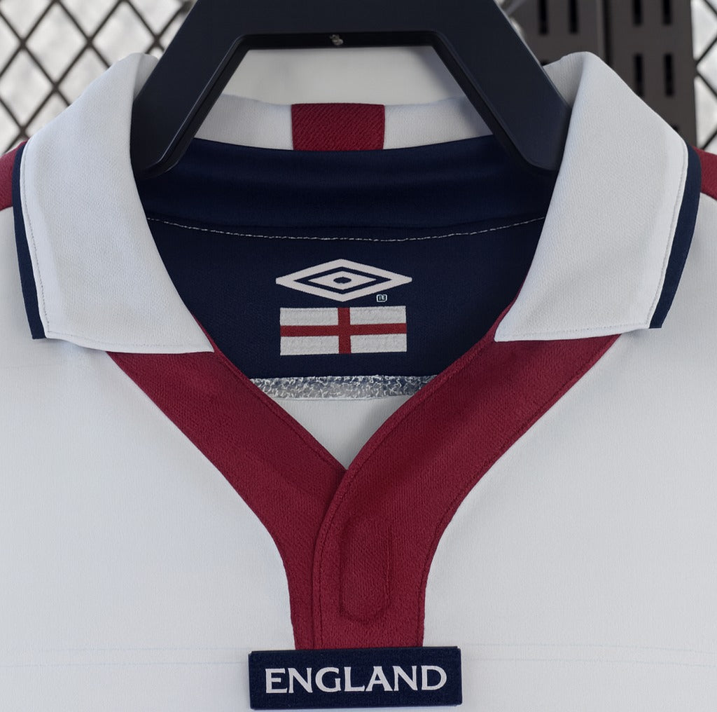 England 2004 home shirt — collar close-up