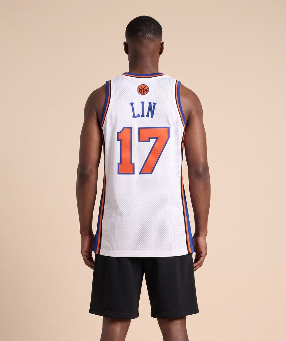 גופיית NBA - ניו יורק ניקס לין 17 לבן - גב