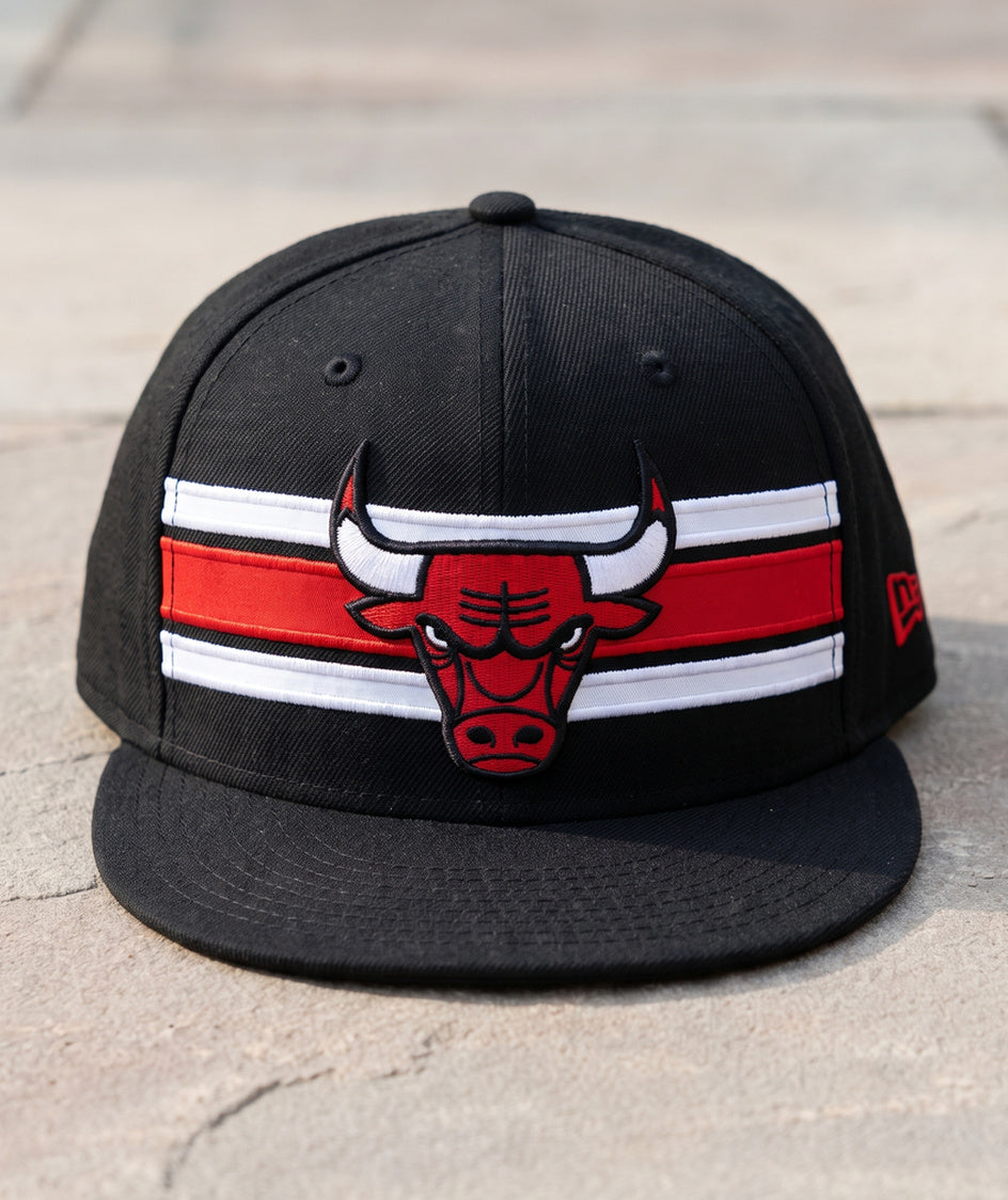 כובע NBA - שיקגו בולס שחור פס מרכזי