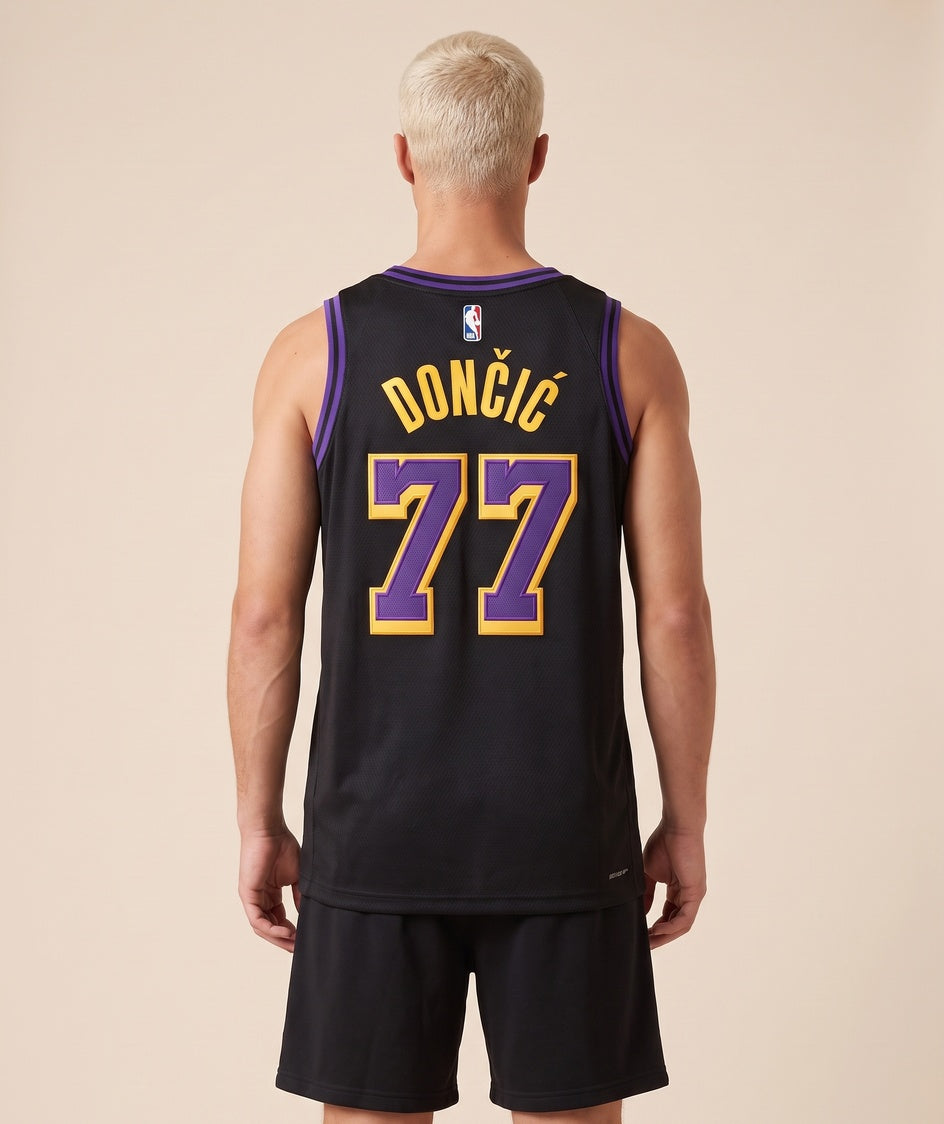 גופיית NBA - לוס אנג'לס לייקרס דונצ'יץ 77 25/26 שחור - גב
