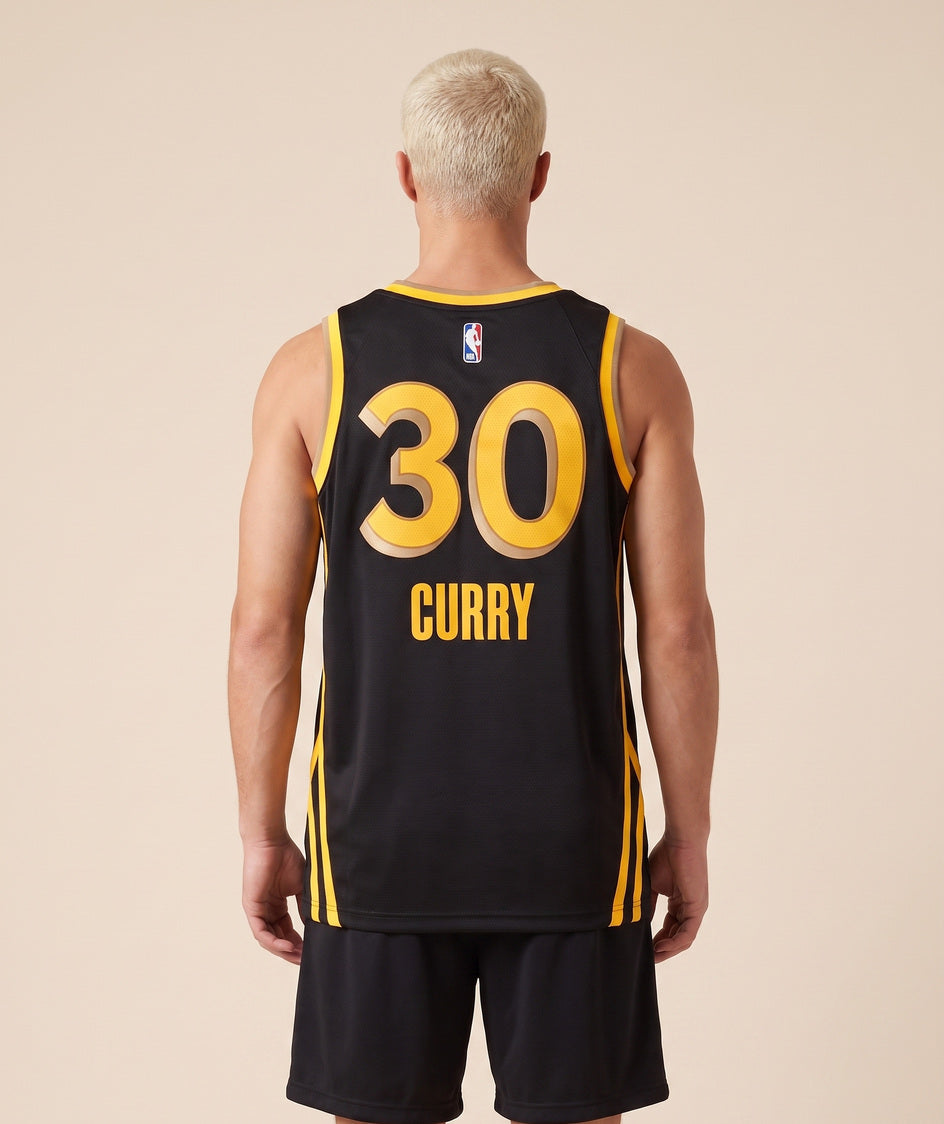 גופיית NBA - גולדן סטייט ווריורס קארי 30 24/25 שחור - גב