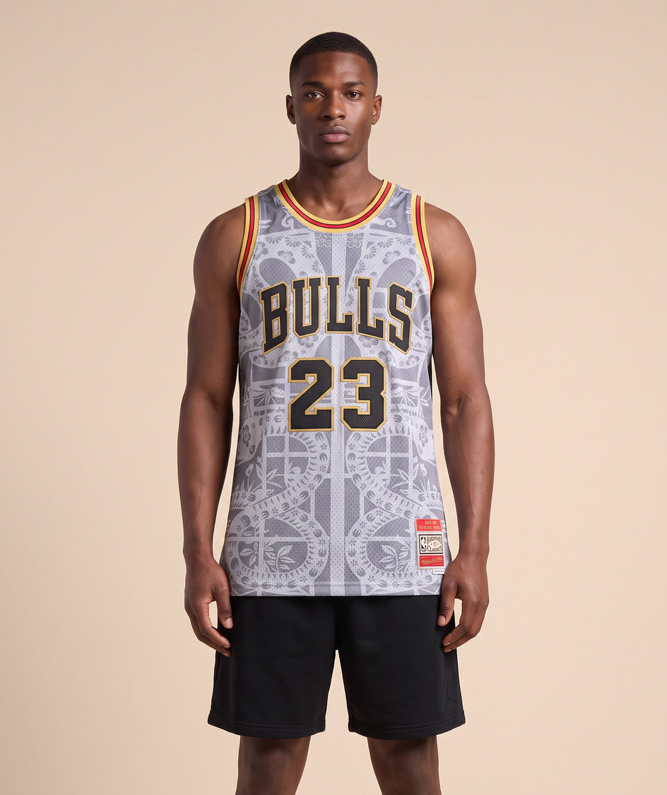 גופיית NBA - שיקגו בולס ג'ורדן 23 אפור