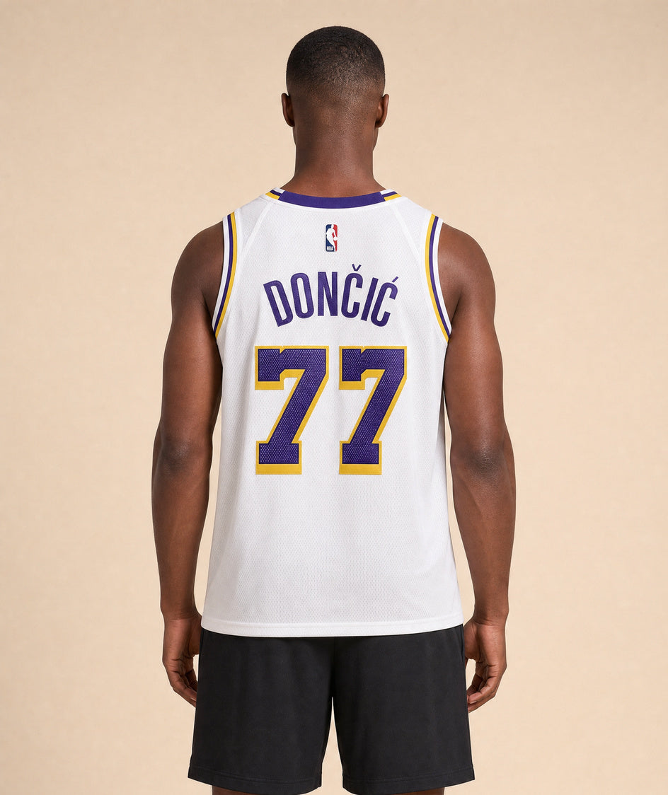 גופיית NBA - לוס אנג'לס לייקרס דונצ'יץ 77 לבן 2 - גב