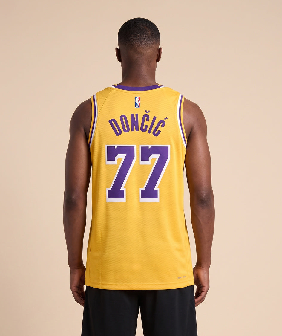 גופיית NBA - לוס אנג'לס לייקרס דונצ'יץ 77 צהוב 2 - גב