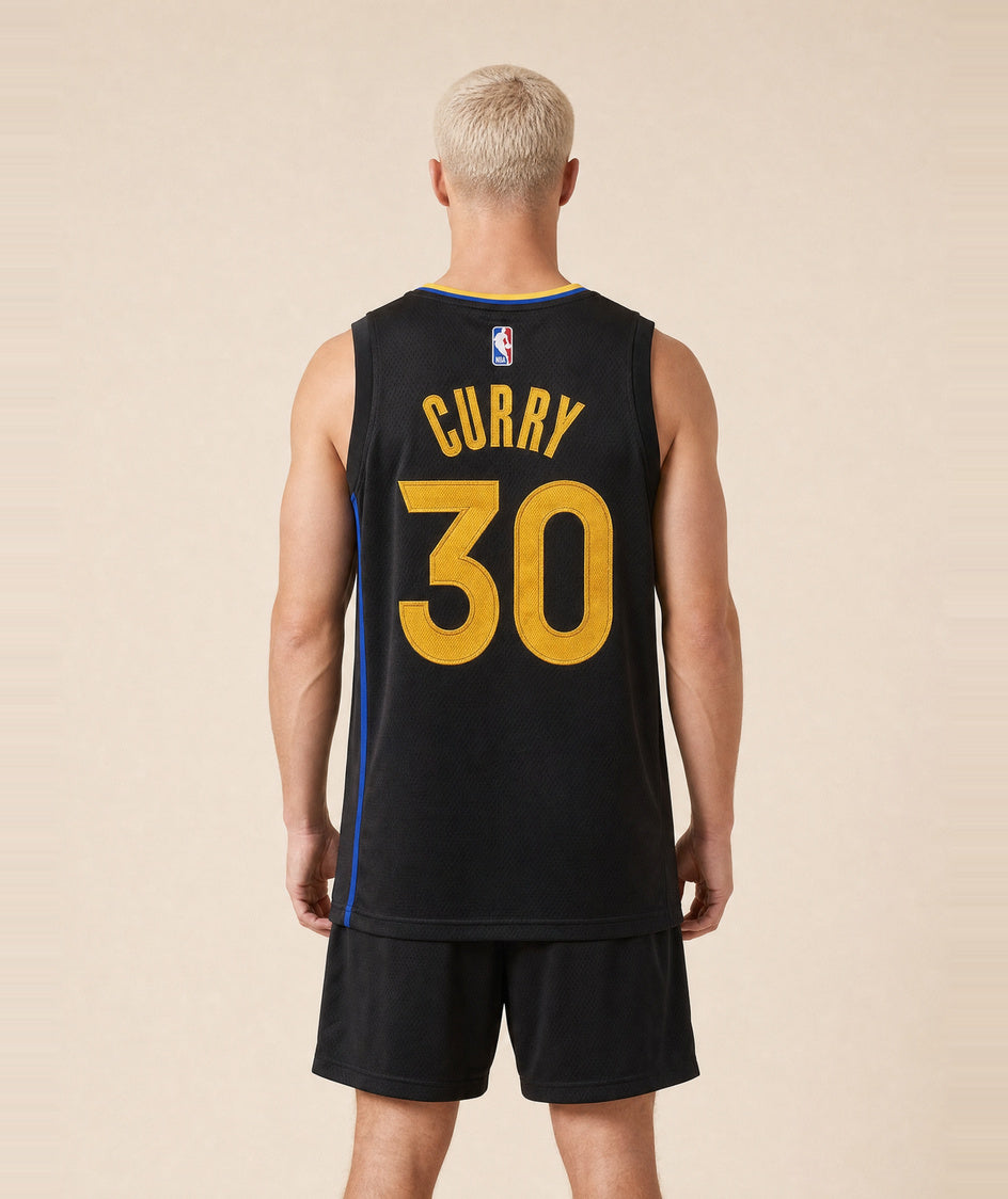 גופיית NBA - גולדן סטייט ווריורס קארי 30 24/25 שחור 2 - גב