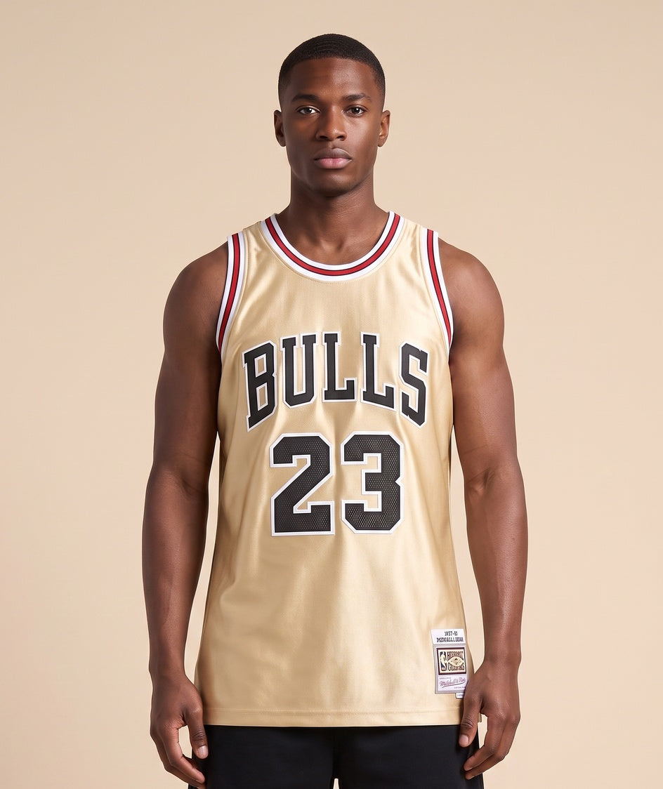 גופיית NBA - שיקגו בולס ג'ורדן 23 זהב