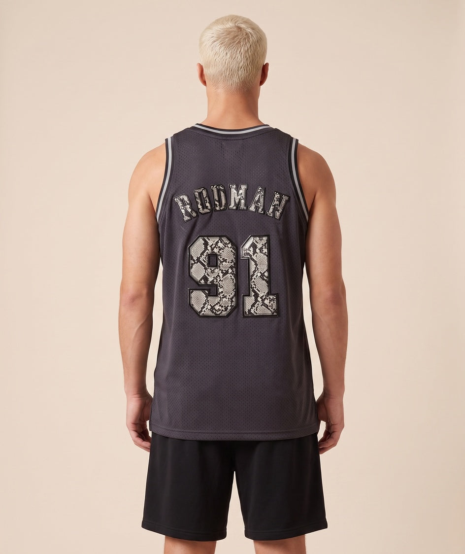 גופיית NBA - שיקגו בולס רודמן 91 1997-98 אפור כהה - גב