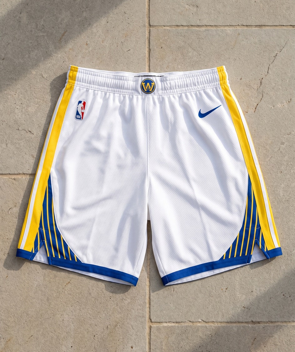 GSW Association Edition white shorts