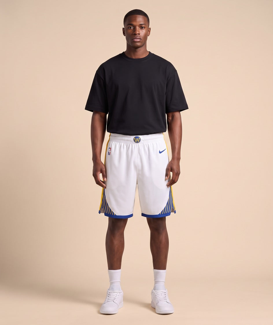 GSW Association Edition white shorts