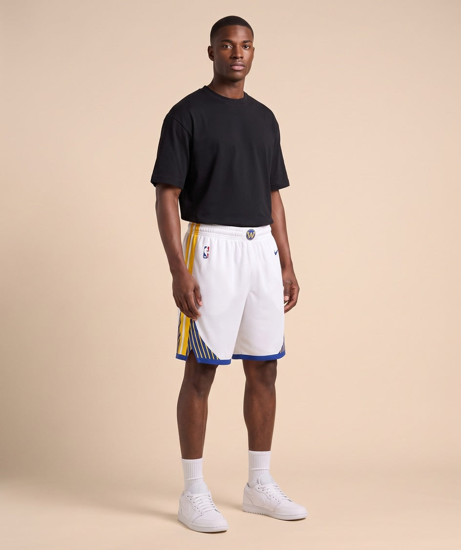 GSW Association Edition white shorts