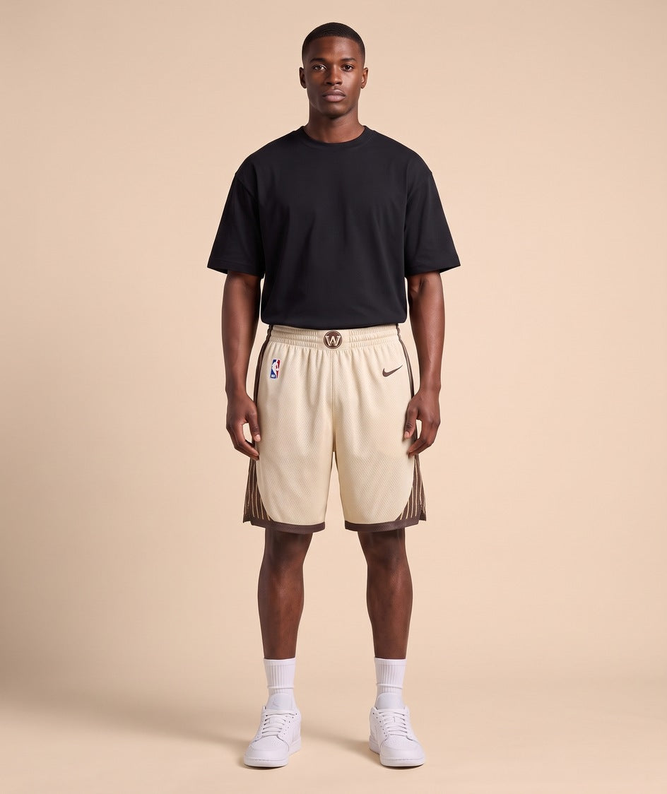 GSW 25/26 City Edition cream shorts