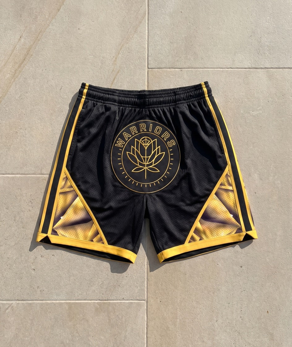GSW black gold Warriors shorts