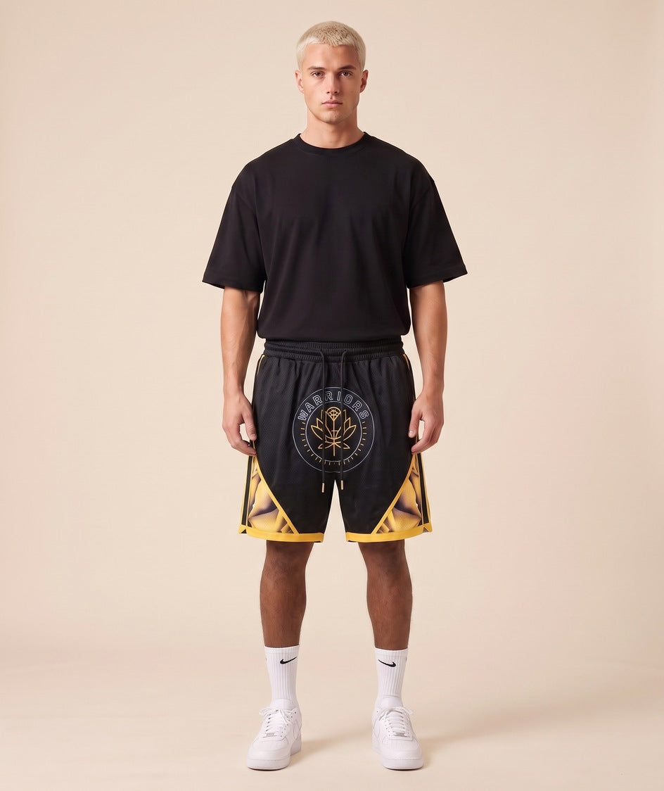 GSW black gold Warriors shorts