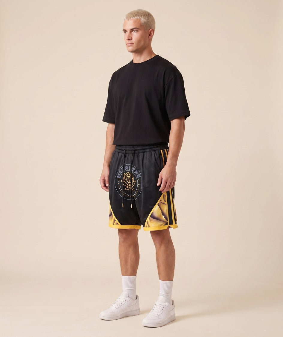 GSW black gold Warriors shorts