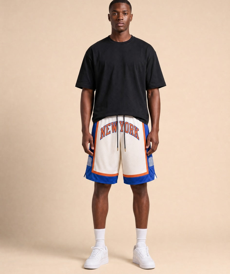 Knicks cream retro shorts