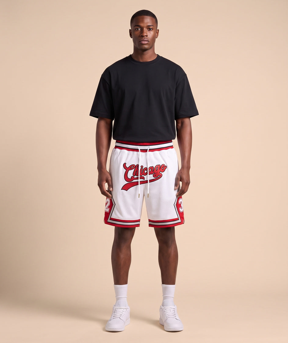 מכנסי NBA - שיקגו בולס לבן שיקגו