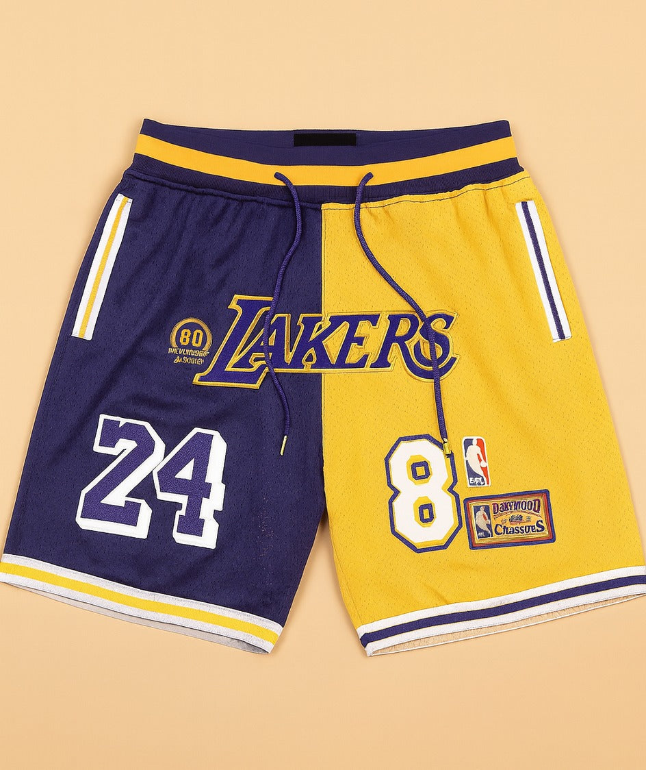 מכנסי NBA - לוס אנג'לס לייקרס בראיינט צהוב-סגול