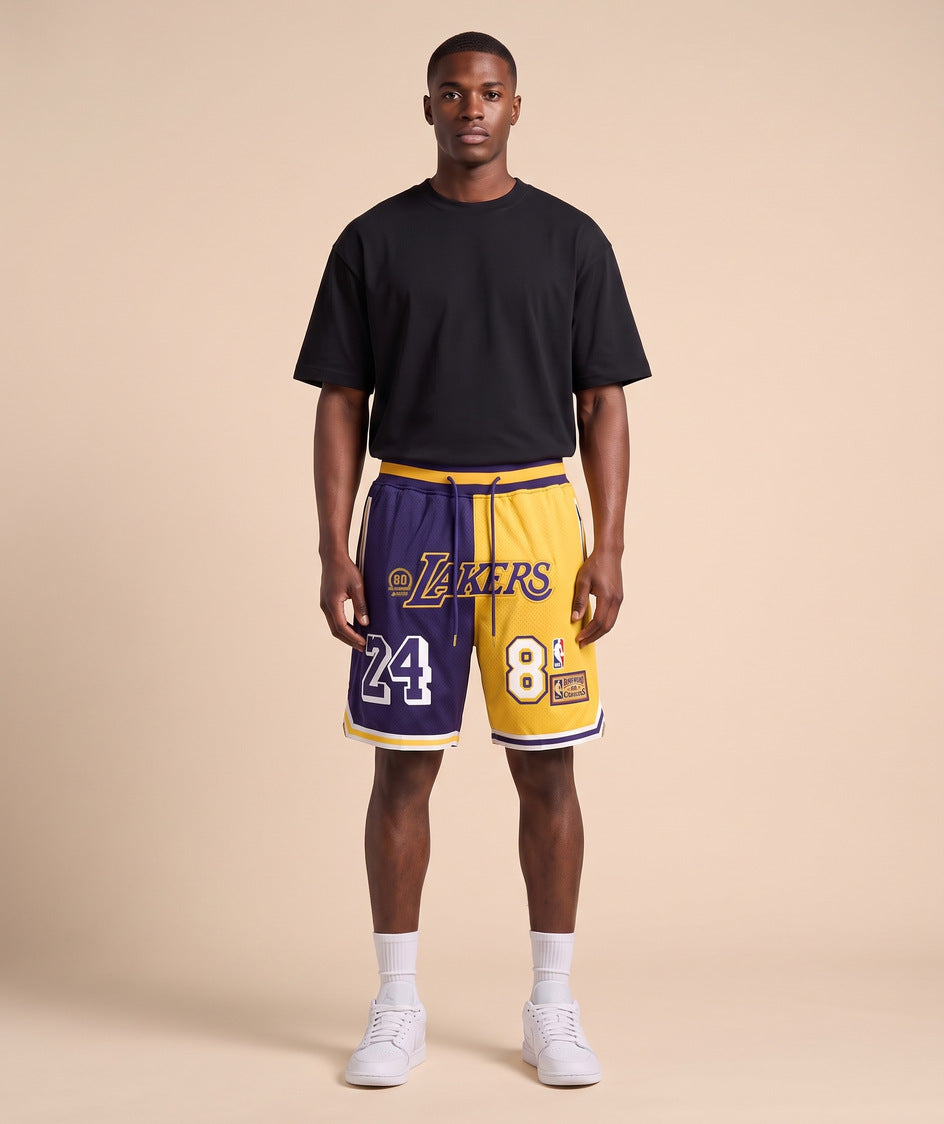 מכנסי NBA - לוס אנג'לס לייקרס בראיינט צהוב-סגול
