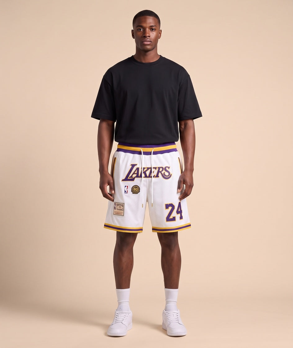 מכנסי NBA - לוס אנג'לס לייקרס קובי לבן