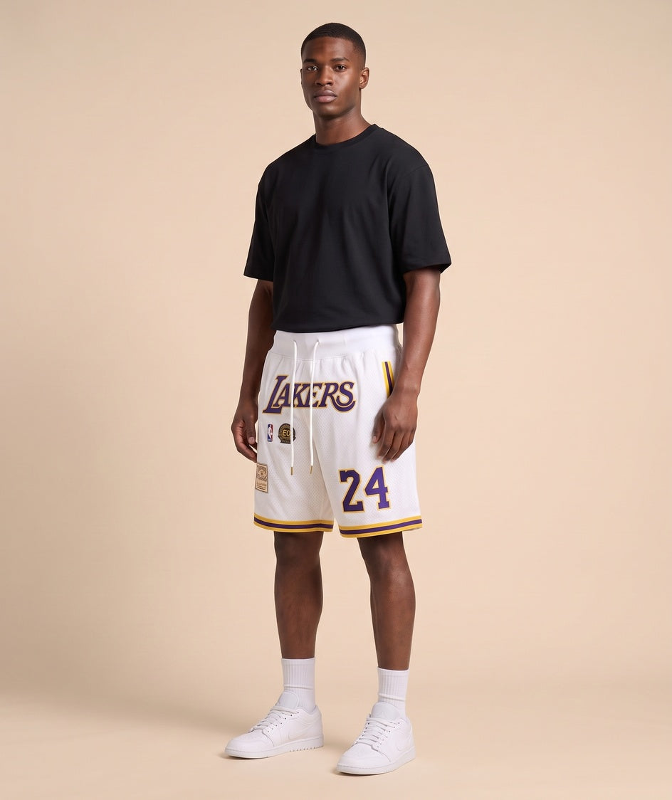 מכנסי NBA - לוס אנג'לס לייקרס קובי לבן