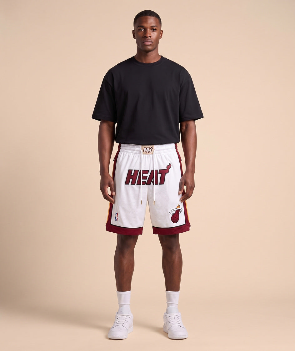 מכנסי NBA - מיאמי היט לבן