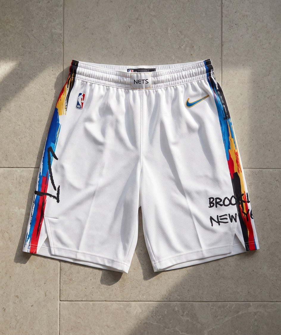 מכנסי ברוקלין נטס לבן City Edition - פרישה