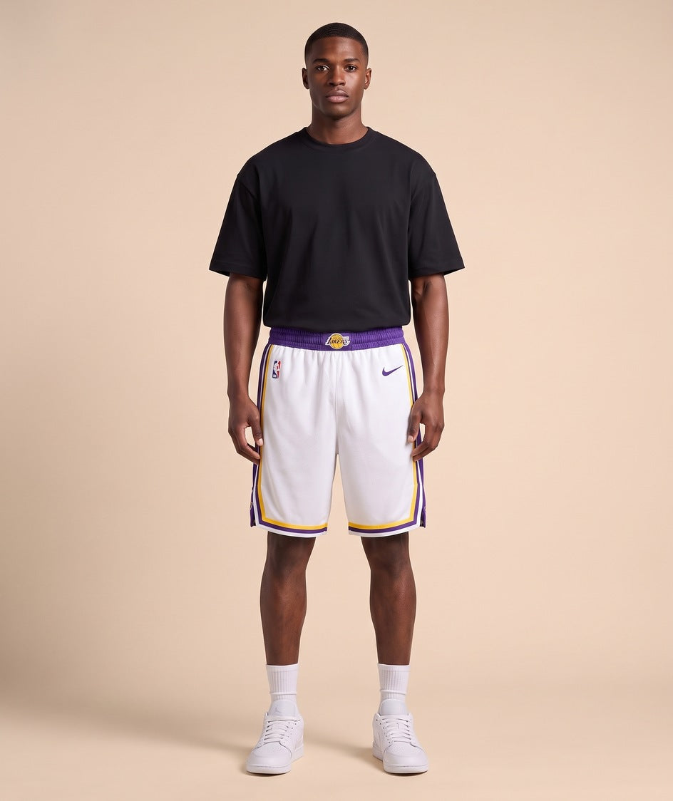מכנסי NBA - לוס אנג'לס לייקרס לבן