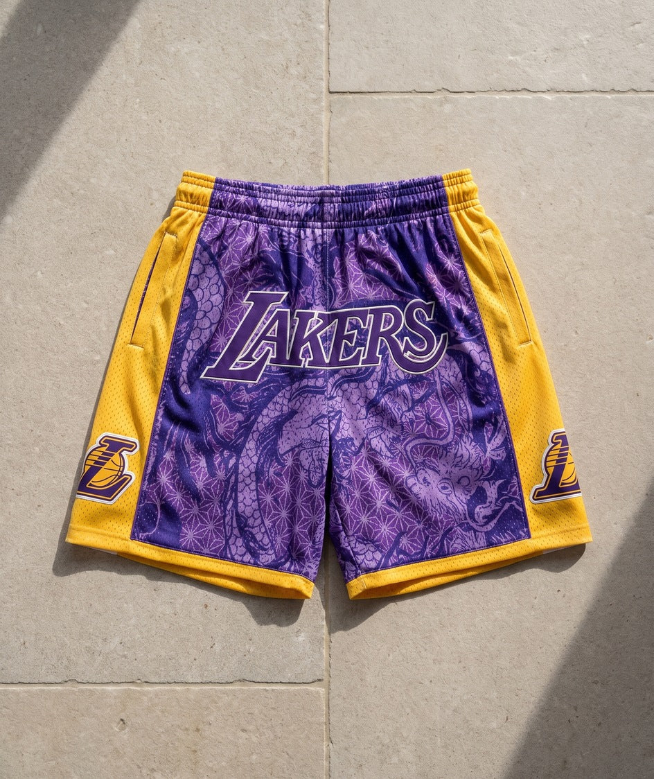מכנסי NBA - לוס אנג'לס לייקרס פייזלי סגול