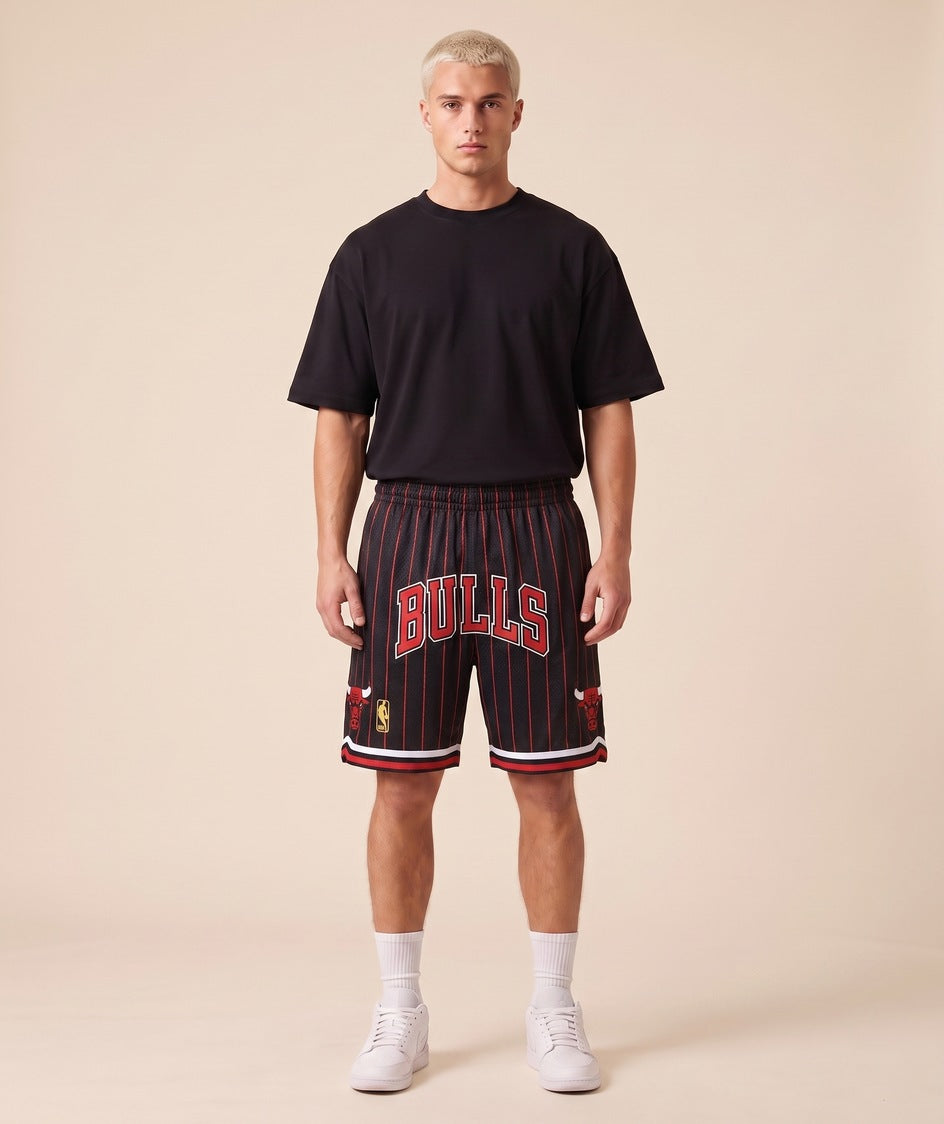 מכנסי NBA - שיקגו בולס BULLS פסים אדומים