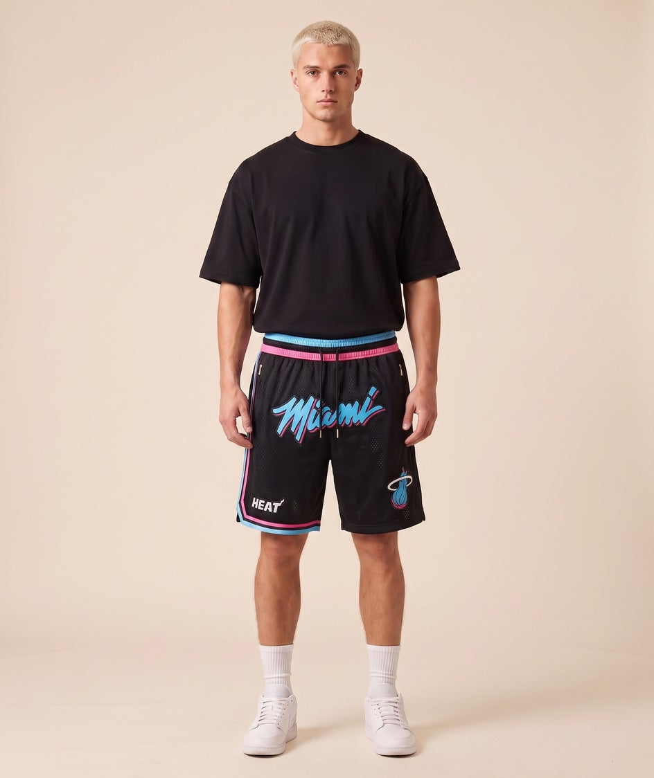 מכנסי NBA - מיאמי היט שחור Miami