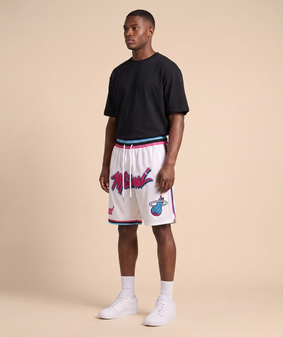 מכנסי NBA - מיאמי היט לבן Vice