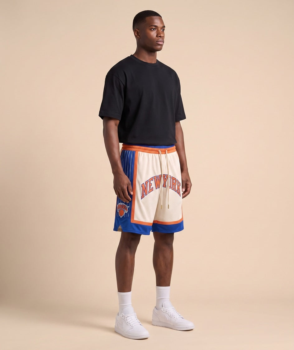 מכנסי NBA - ניו יורק ניקס קרם כחול