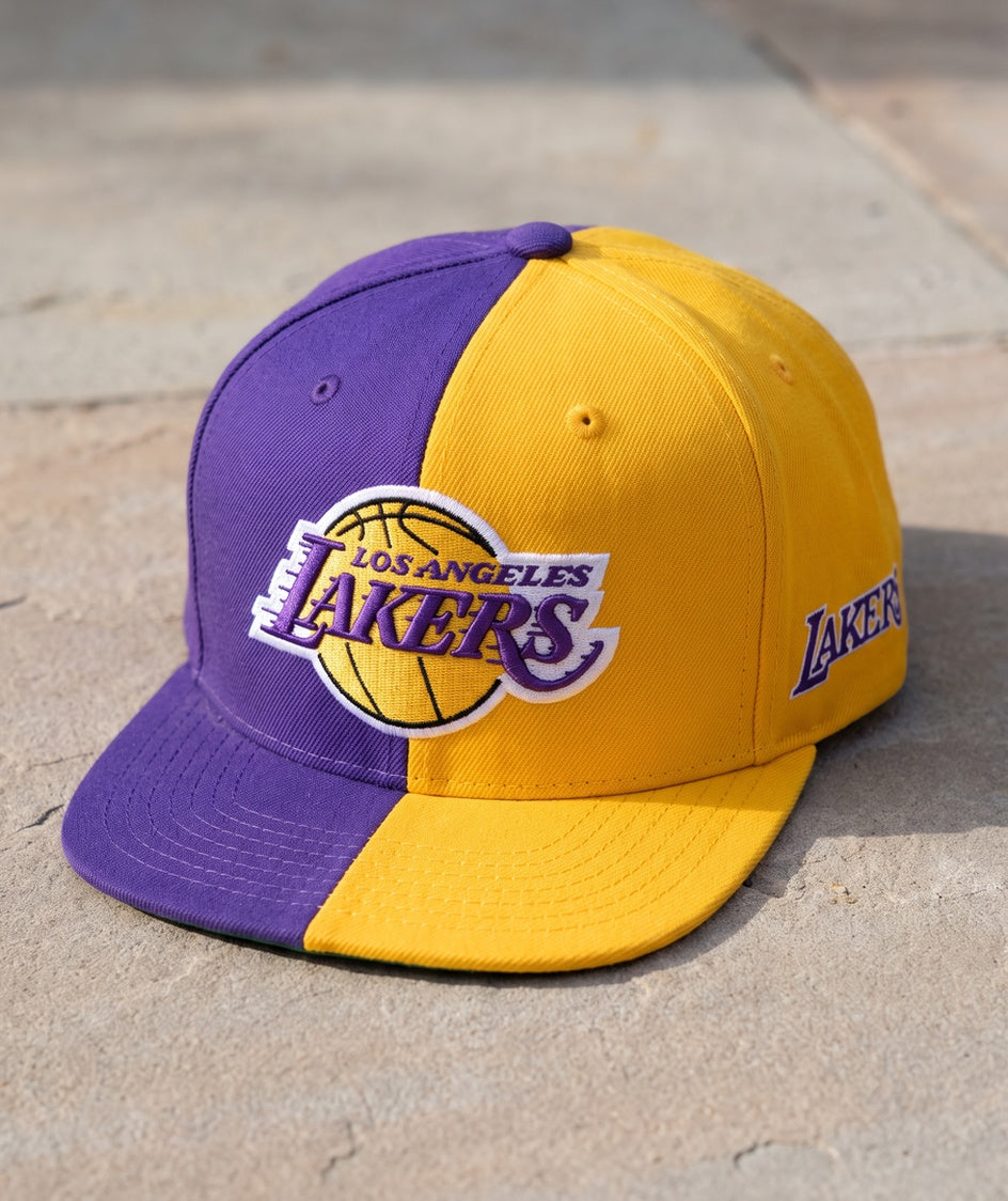 כובע NBA - לוס אנג'לס לייקרס סגול זהב חצוי