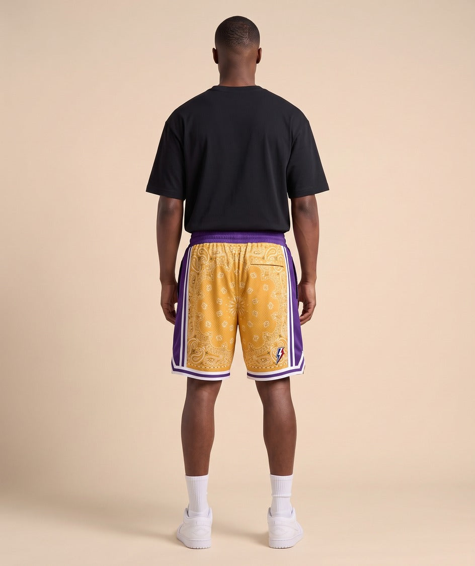 מכנסי NBA - לוס אנג'לס לייקרס פייסלי צהוב