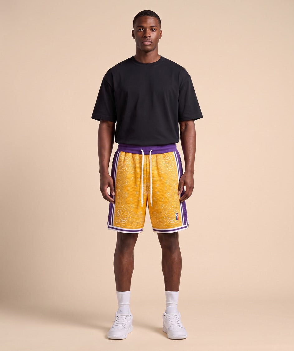 מכנסי NBA - לוס אנג'לס לייקרס פייסלי צהוב