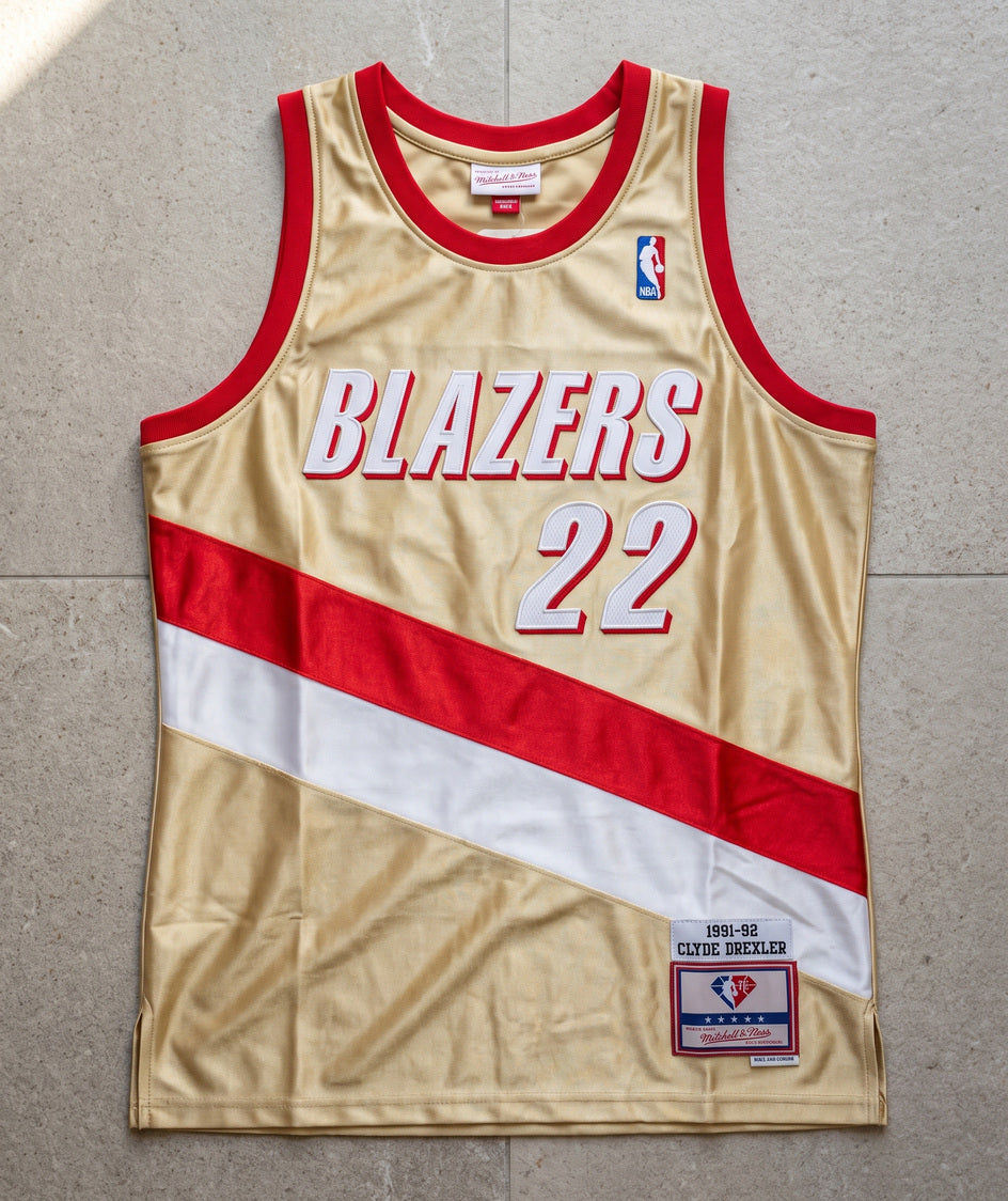 גופיית NBA - פורטלנד טריל בלייזרס דרקסלר 22 1991-92 זהב - מוצר
