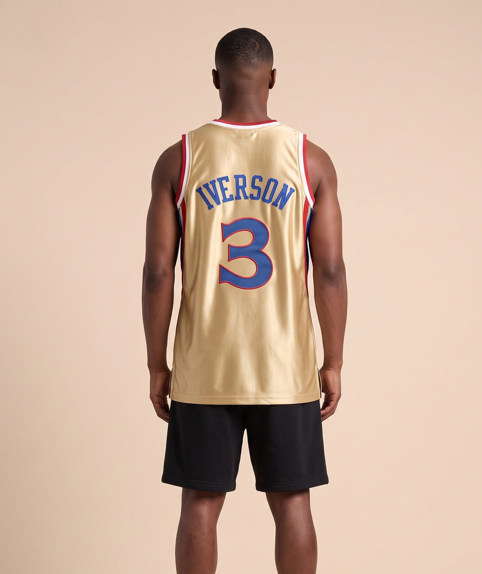 גופיית NBA - פילדלפיה 76 איברסון 3 1996-97 זהב - גב
